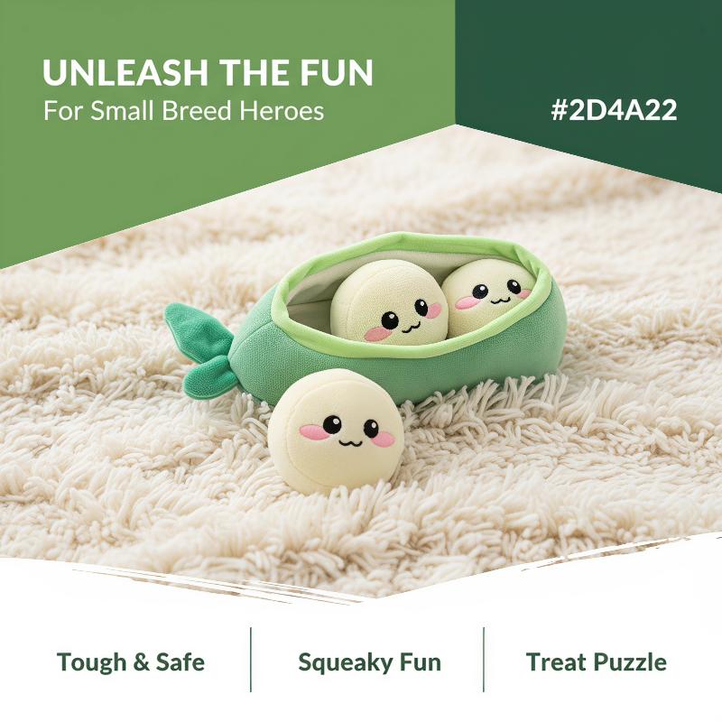 1Pc Small Dog Pea Pod Plush To - огляд і ціна Interactive Squeaky Plush Dog Toy