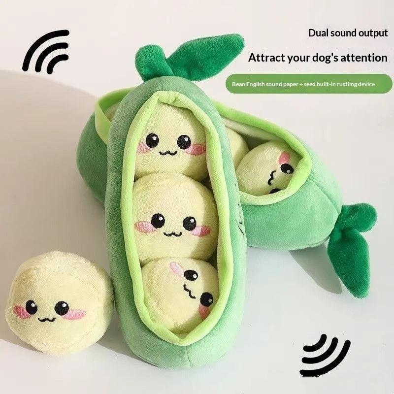 1Pc Small Dog Pea Pod Plush To - огляд і ціна Interactive Squeaky Plush Dog Toy