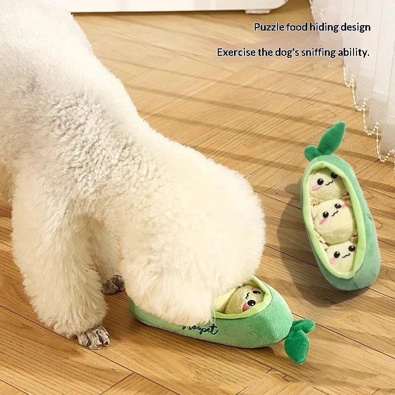 1Pc Small Dog Pea Pod Plush To - огляд і ціна Interactive Squeaky Plush Dog Toy